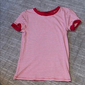 red a white striped tee